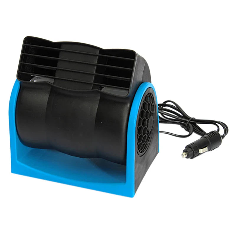 12V Adjustable Car Air Conditioning Fan Dual Speed Silent Cooling Fan Blue