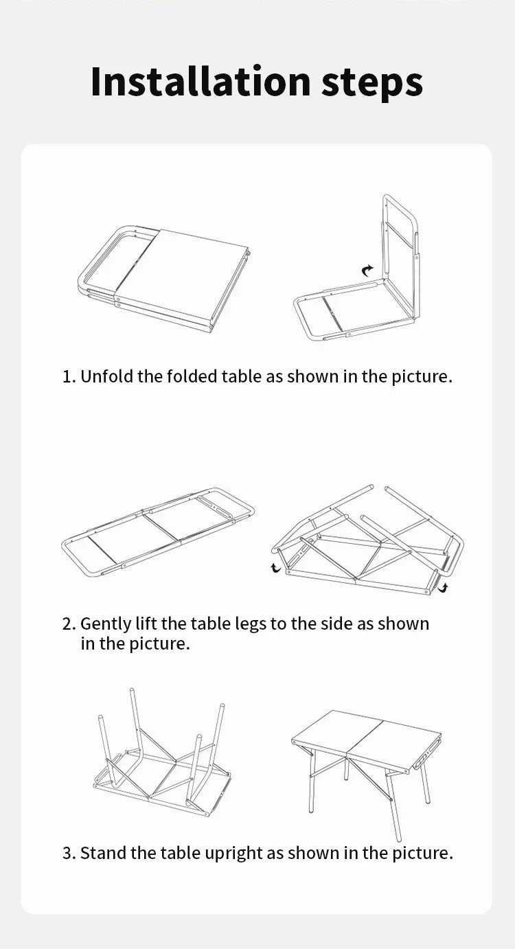 Folding Stainless Steel Camping Table Heat-Resistant Silver