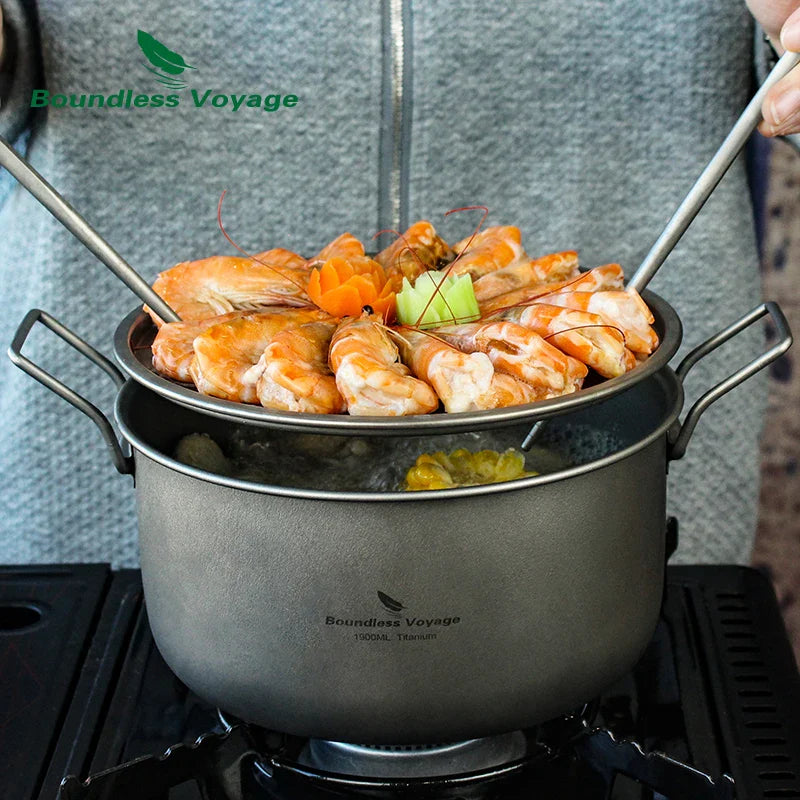 Titanium Camping Cookware Set Grey