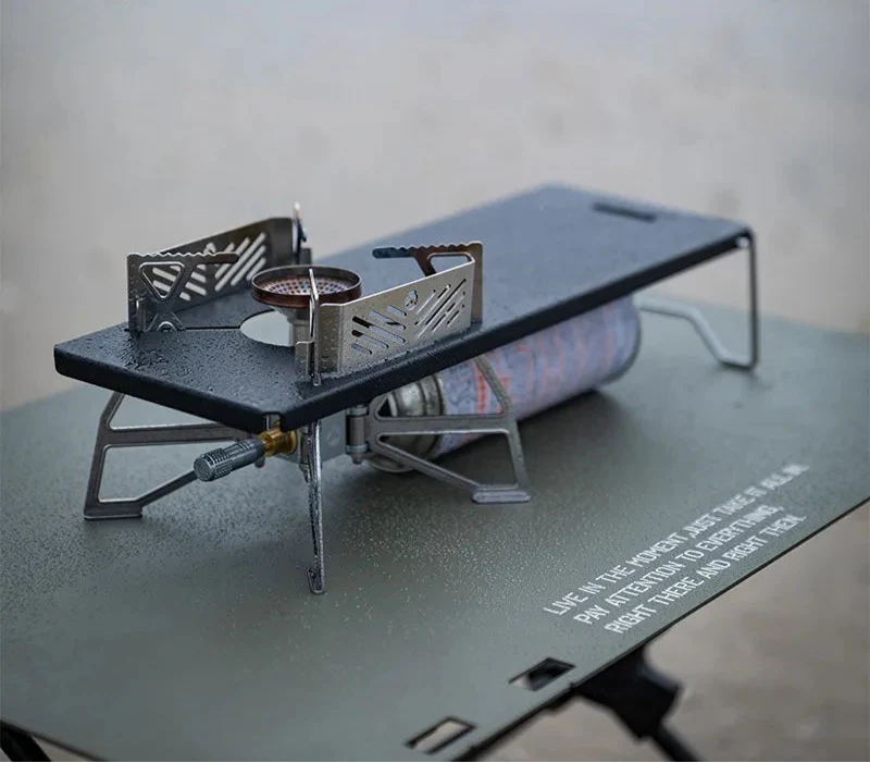 Portable Folding Camp Stove Rack Iron Black