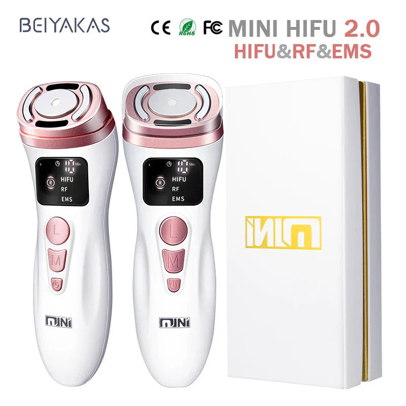 Mini HIFU & RF Facial Beauty Tool for Firming, Anti-Wrinkle, and Youthful Radiance