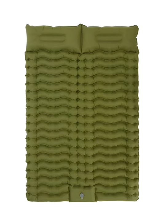 Double Self-Inflating Sleeping Pad Pillows Green