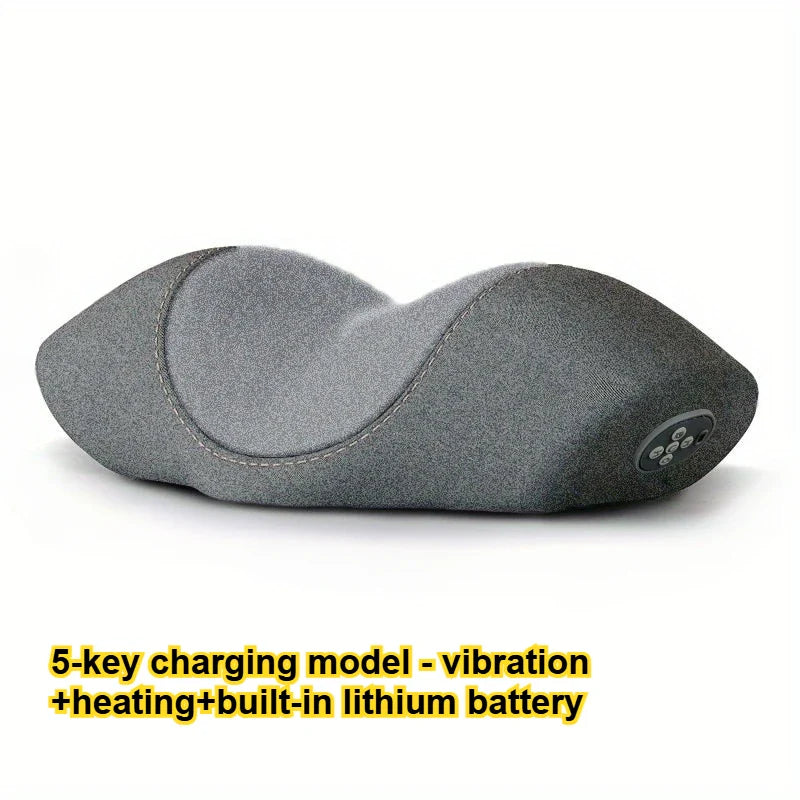 Wireless Cervical Massage Pillow Memory Foam Neck Support Grey