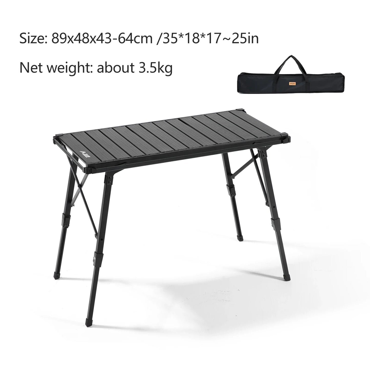 Multifunctional IGT Camping Table Adjustable Aluminum Alloy Black