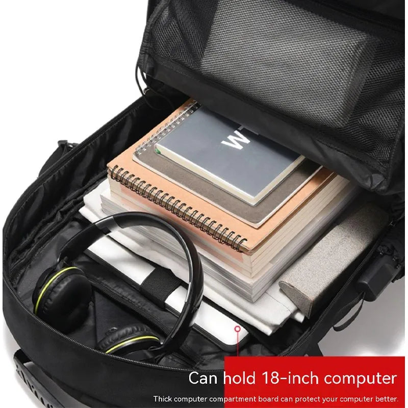 80L Large Capacity Men’s Travel Backpack Waterproof Bag Black