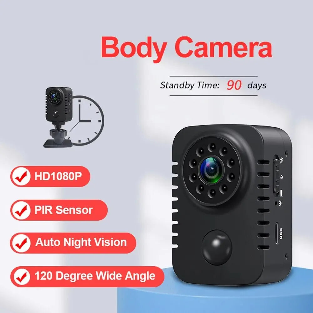 Mini Camera 1080P Full HD Smart WiFi Pocket Camcorder Black