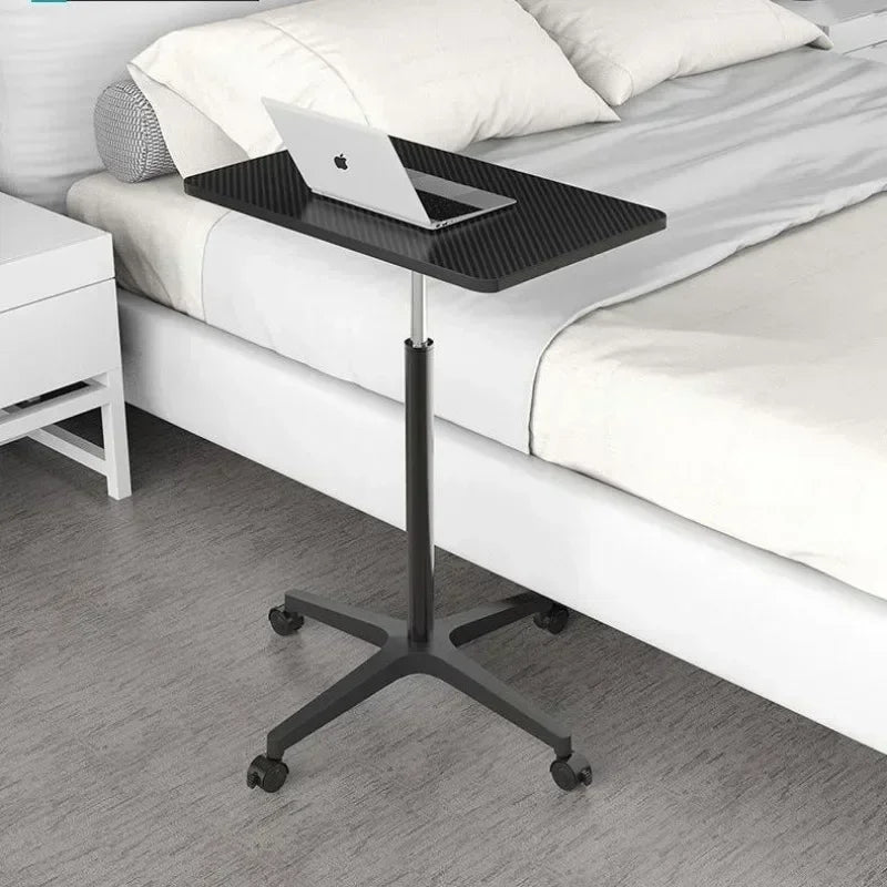 Adjustable Height Movable Laptop Desk with Pulley - Versatile Bedside & Office Table