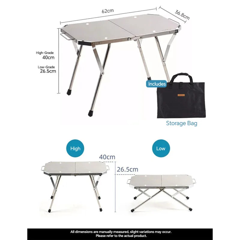 Outdoor Folding Stainless Steel Table Heat And Scratch Resistan