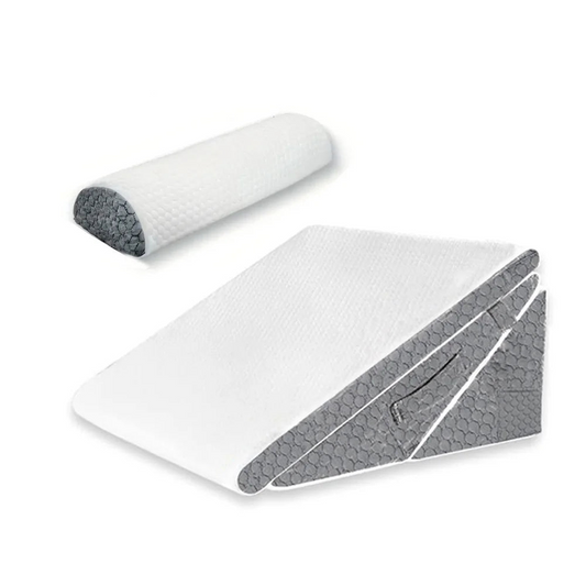 Adjustable Wedge Pillow Set Ergonomic Triangle Pillow Headrest Grey