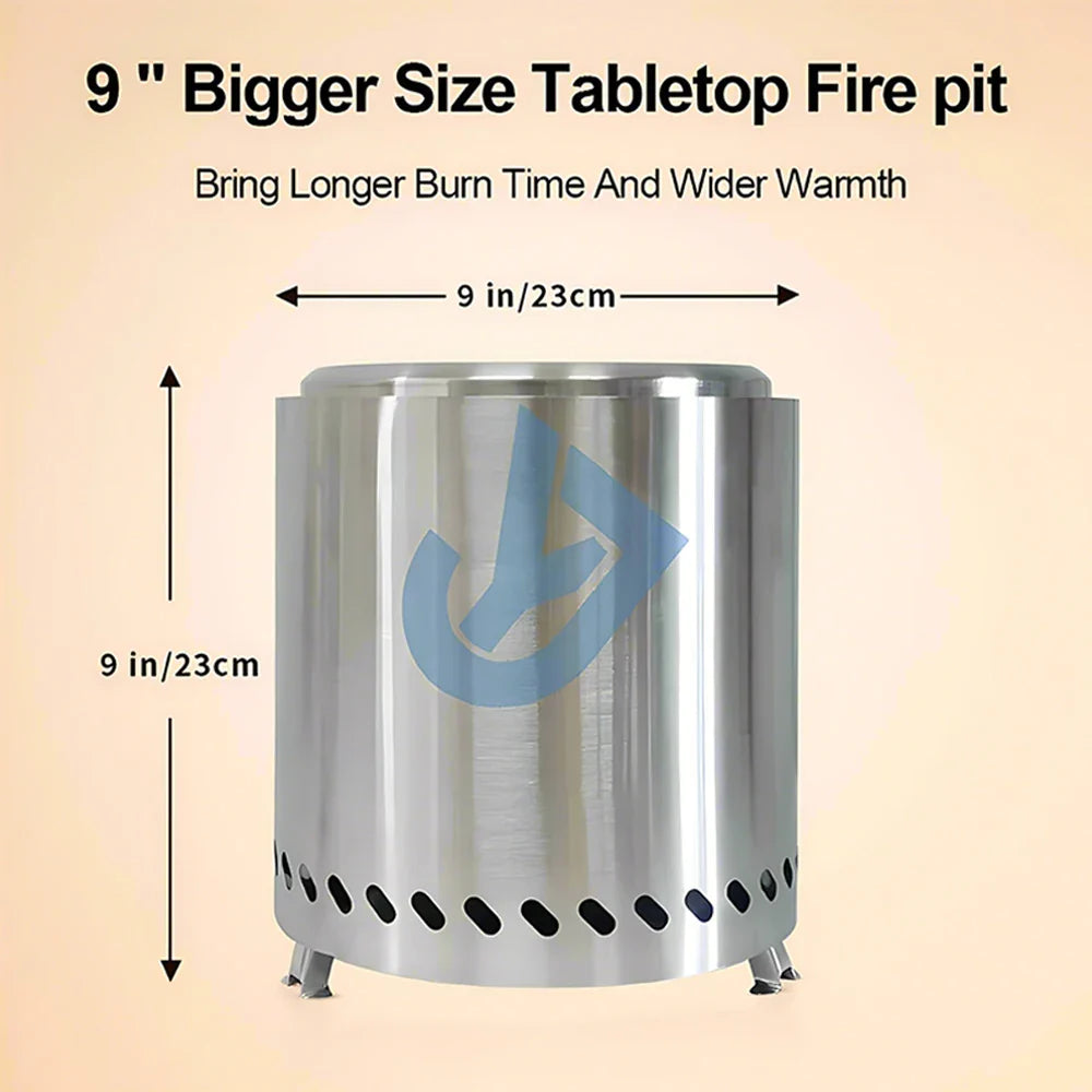 Smokeless Stainless Steel Camping Stove Mini Fire Pit Silver