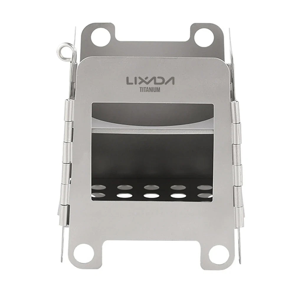 Folding Wood Stove with Mini Alcohol Stove Silver