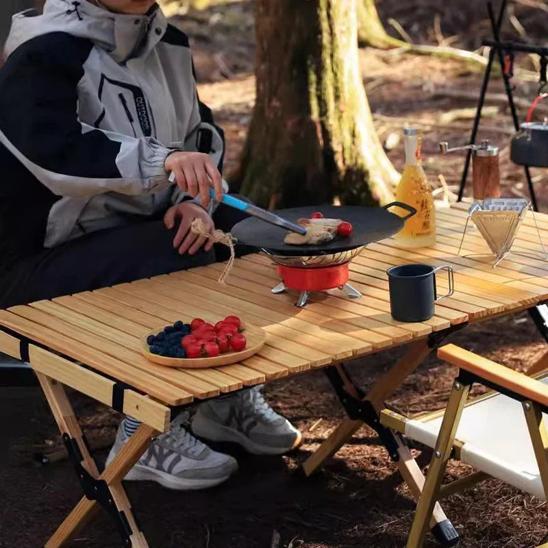 Windproof Mini Folding Camping Gas Stove Red