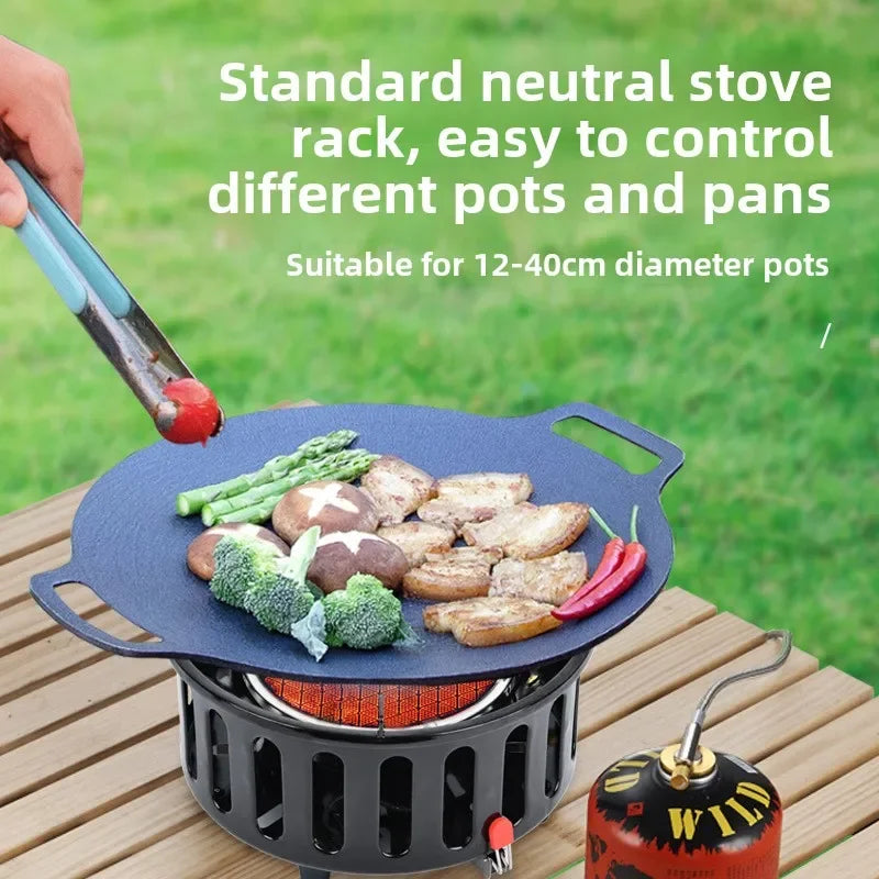 7-Core Camping Infrared Gas Stove Black