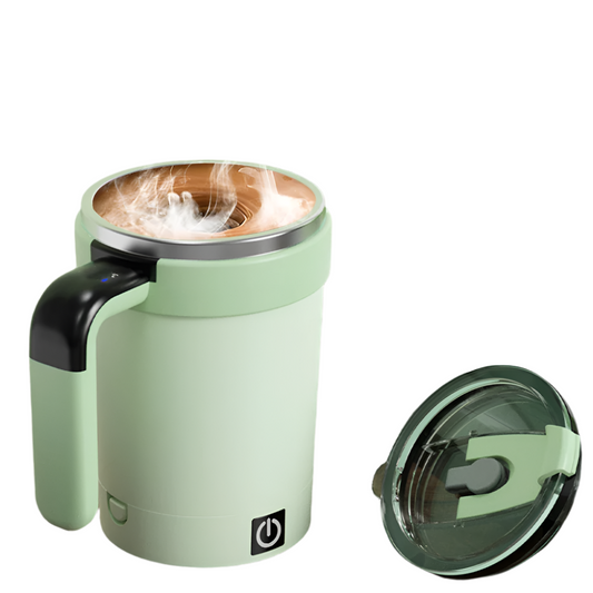 Rechargeable Automatic Magnetic Self-Stirring Mug LED Temp Display Green