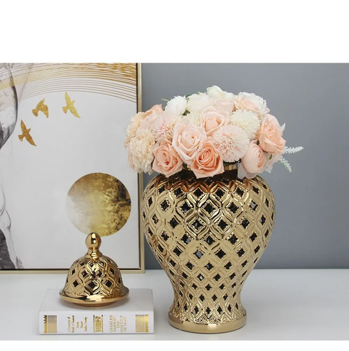 Elegant Handmade Ceramics Hollow Out Vase