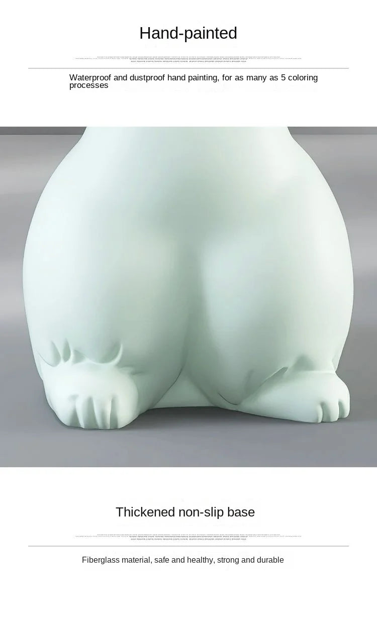 Artistic Rabbit Statue Tea Table - Light Green Round Side Table for Home Decor