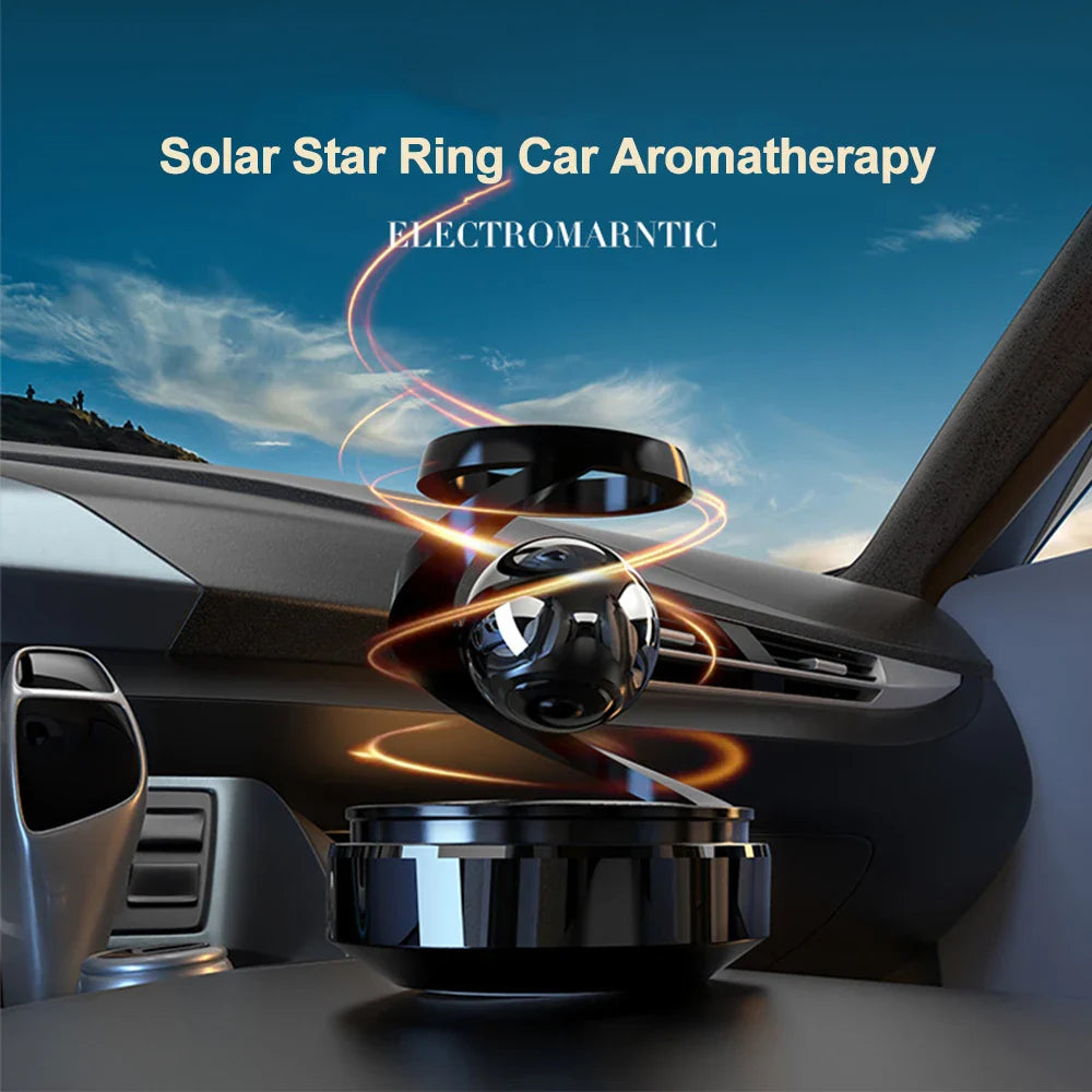 Solar-Powered Rotating Car Air Freshener–Suspension Perfume Diffuser Black