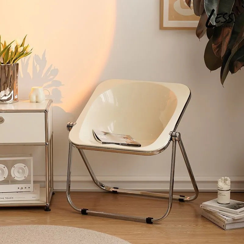Modern Foldable Acrylic Leisure Chair - White