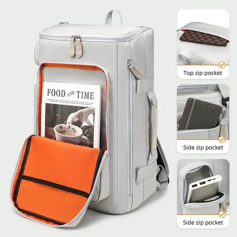 Gym And Travel Backpack Wet/Dry Separation Bag White