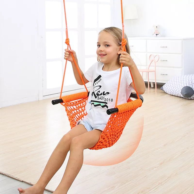 U-Shape Children's Swing - Indoor & Outdoor Hanging Chair | Adjustable Height & 360° Protection