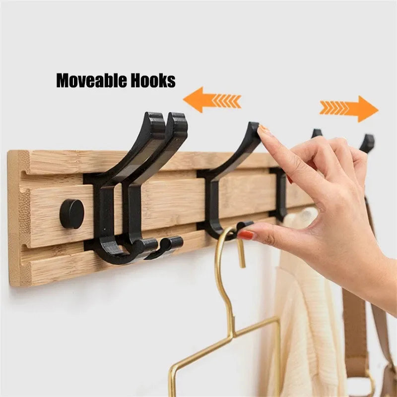 3 Hooks Wooden Wall Mounted Racks Coat Hat Clothes Hanger Door Hangers Bathroom Rack Sundries Storage Hooks Home Storage