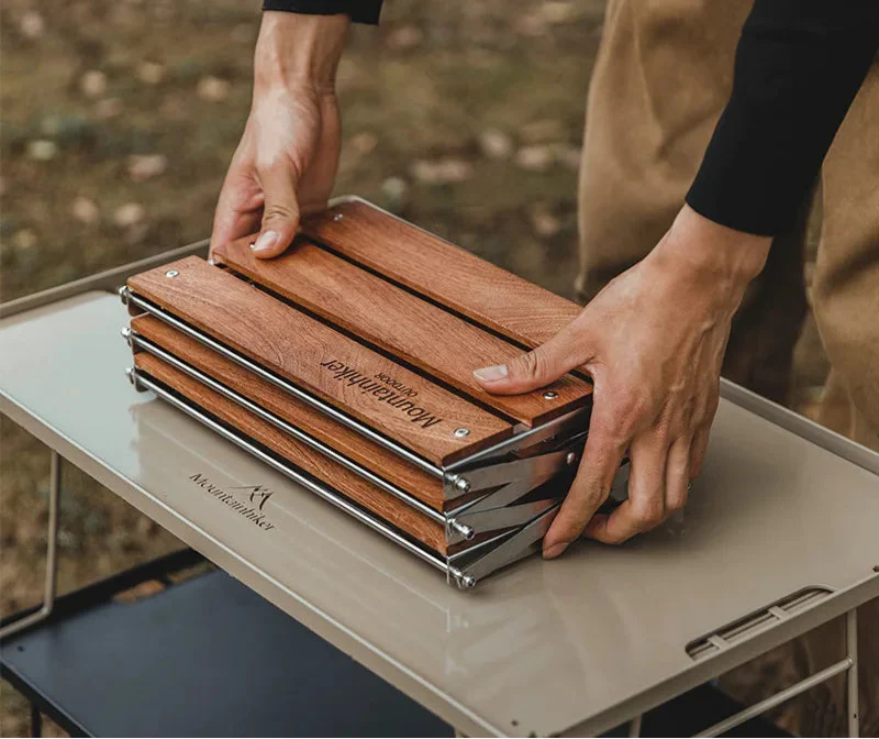 Portable 3-Tier Camping Rack Foldable Brown