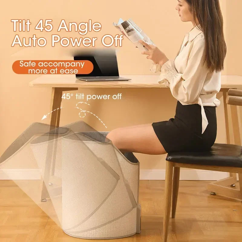 Portable Electric Foot Warmer Heater - Adjustable Thermostat, Foldable Design, 165W, Grey