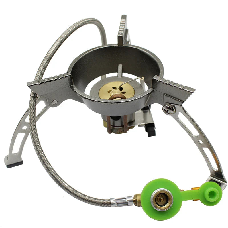 Windproof Camping Gas Stove with Piezo Ignition Grey