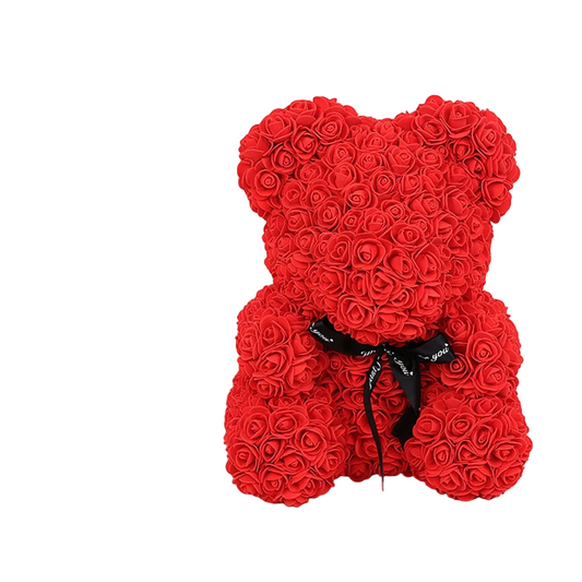 Red 25cm Teddy Rose Bear with Light-Up Box - Symbol of Eternal Love