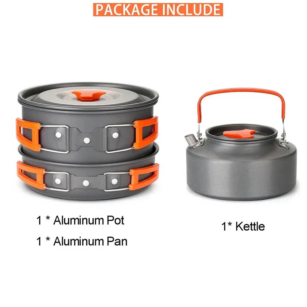 Camping Cookware Kit Orange