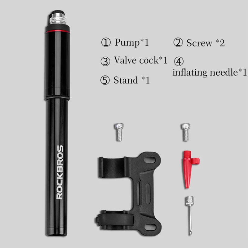 Mini High-Pressure Bike Pump 150 PSI Portable Hand Air Inflator Black