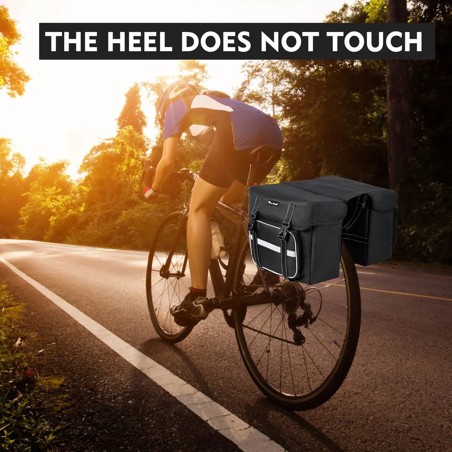 25L Rear Seat Double Pannier Cycling Bag Black