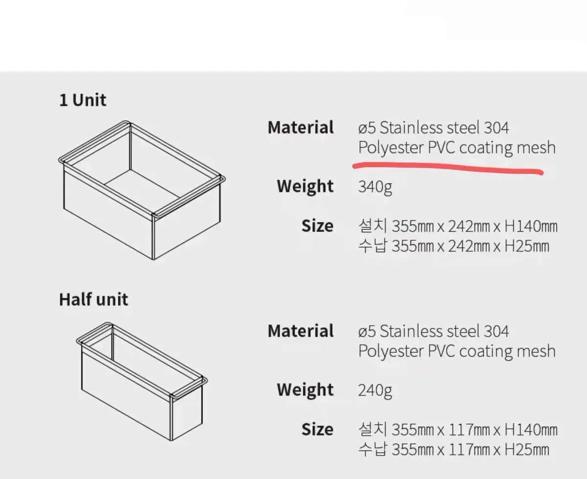 Folding Camping Mesh Basket Drainable Storage Bag Black