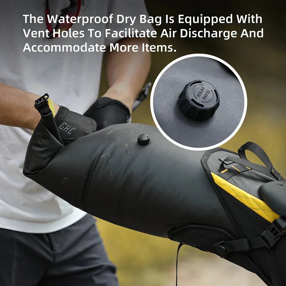 14L Waterproof Bike Saddle Bag Stable Removable Dry Bag Yellow