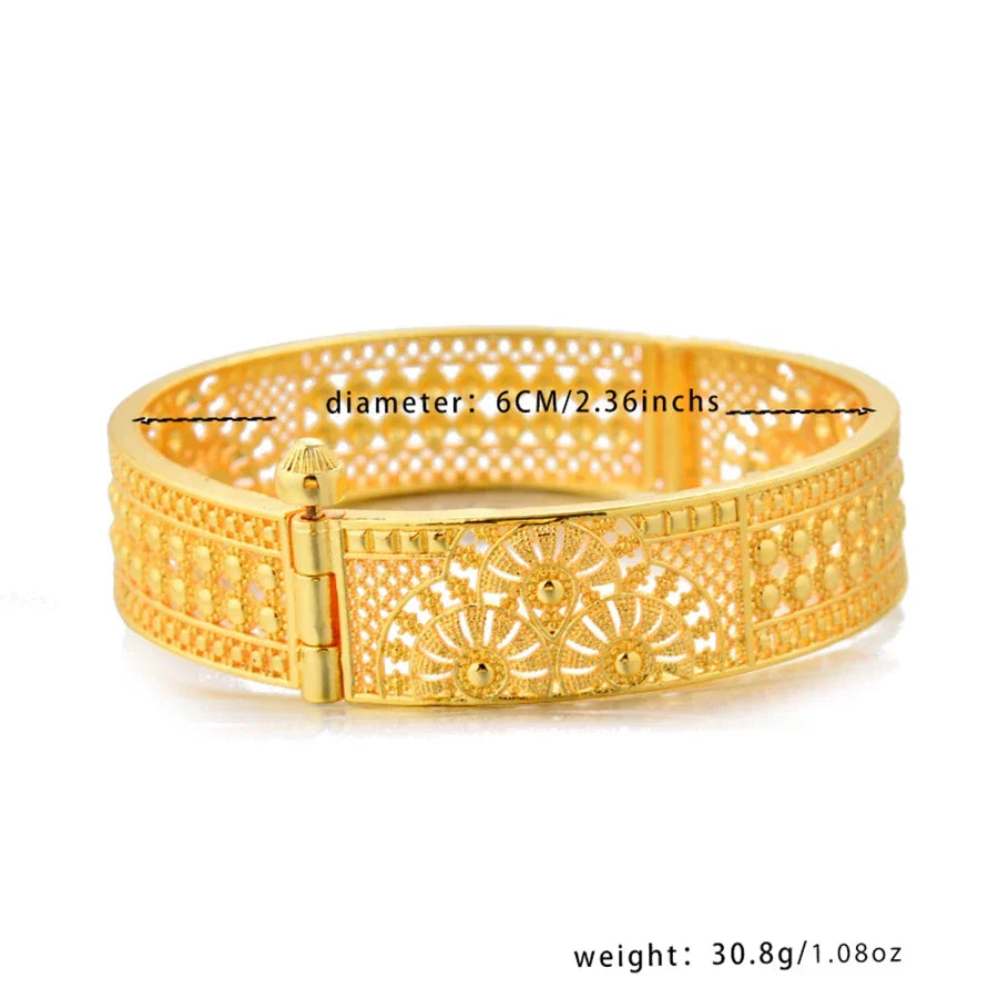 Ethiopian Gold Bangles Womens Wedding Jewelry Set