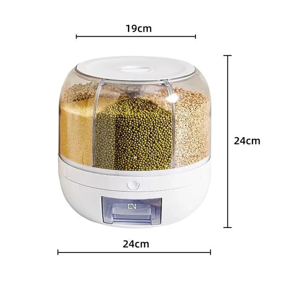 Rotating Rice Beans Grain Storage Container