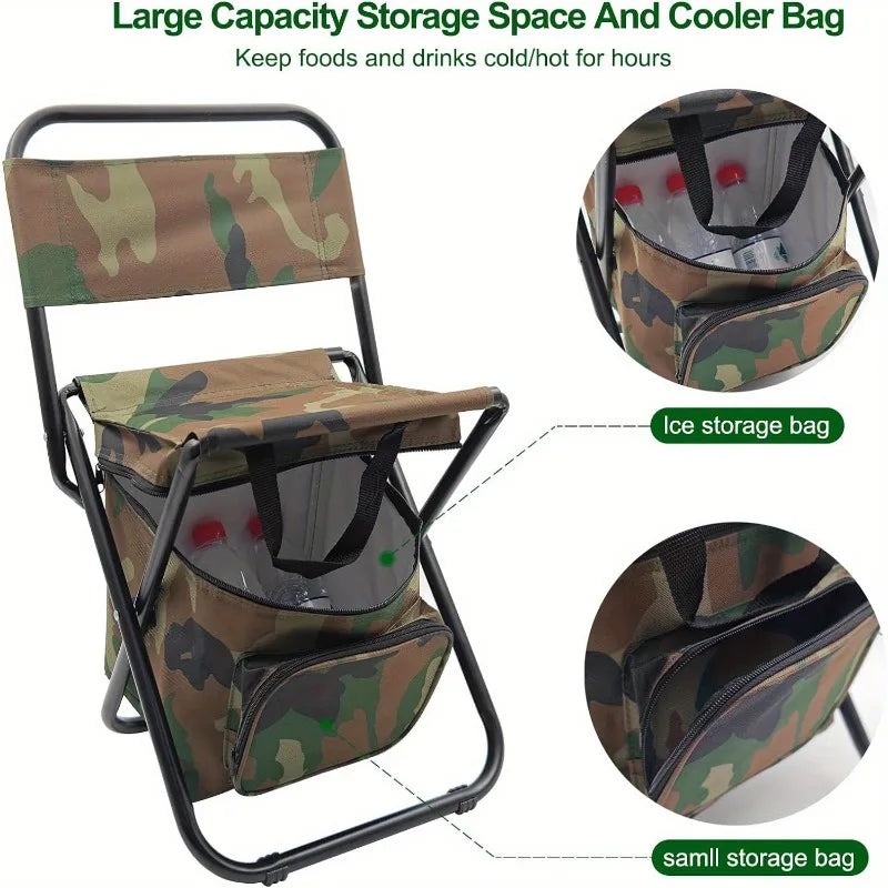 Foldable Camping Chair with Cooler Bag