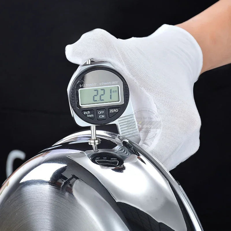 30cm 304 Stainless Steel Wok Frying Pan Nano Non-Stick Silver