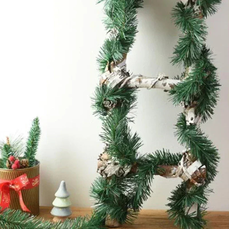5.5m Festive Christmas Garland | Artificial Rattan in Lush Green