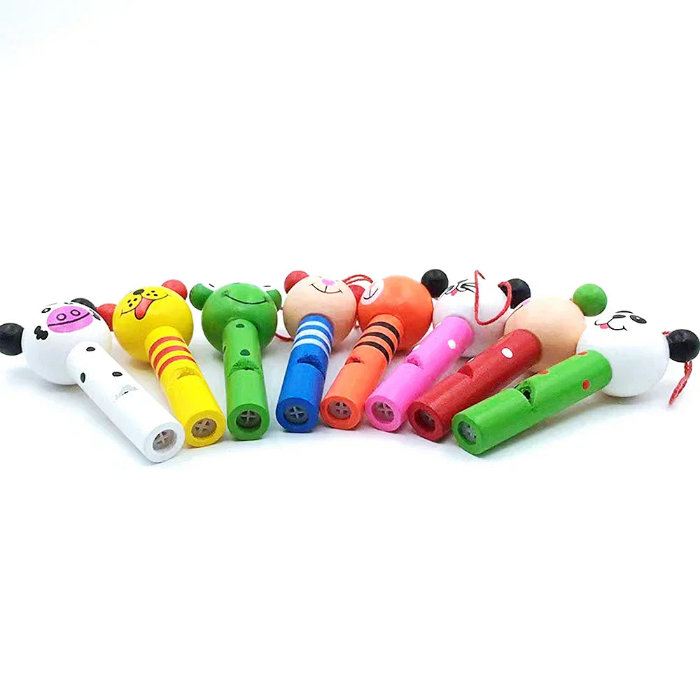 Wooden Mini Cute Animal Whistle Toys