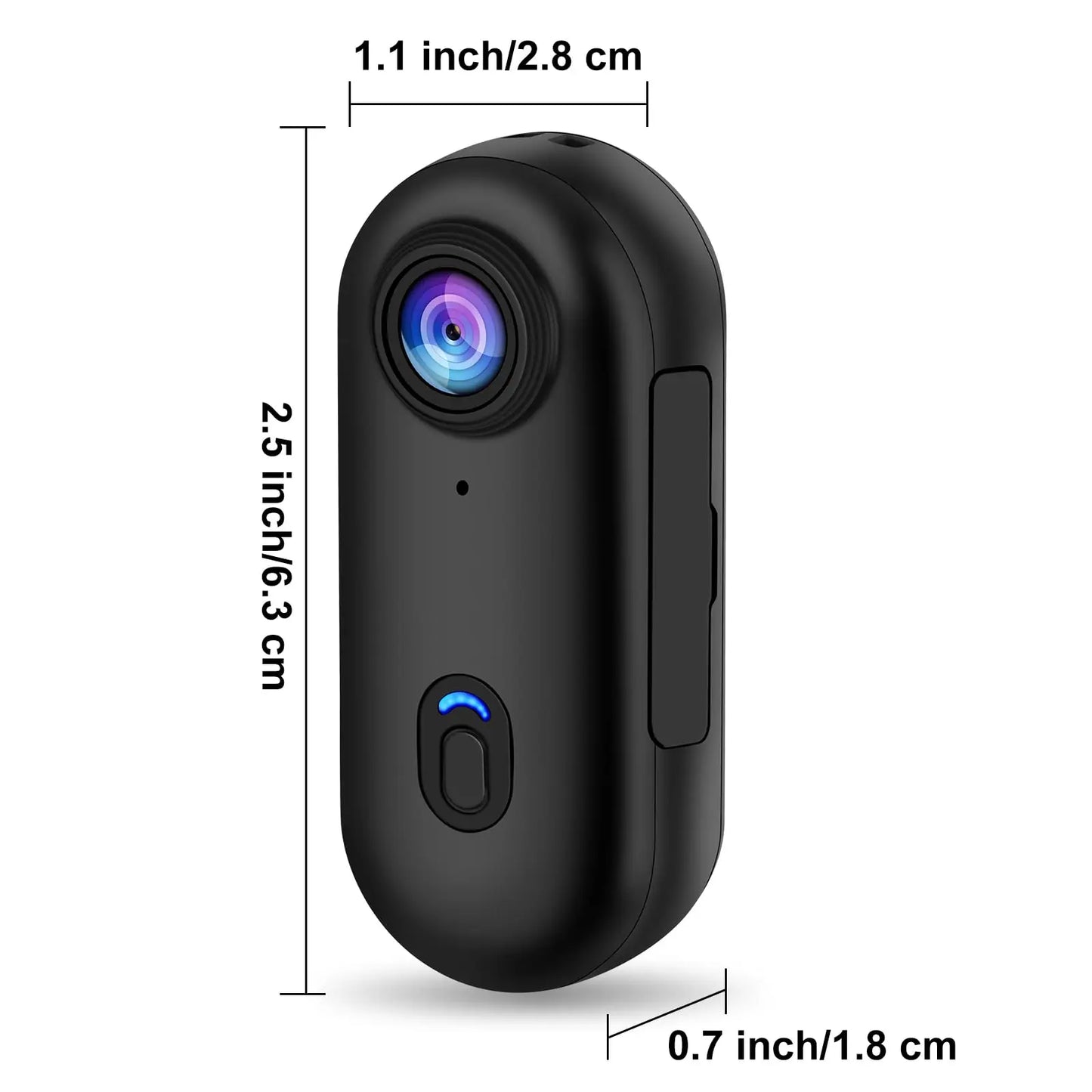 4K Mini Action Body Camera Thumb-Sized with 32GB TF Card Black