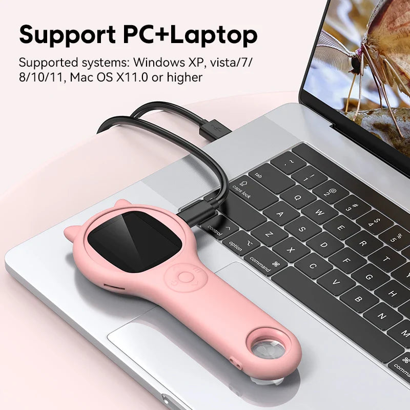 Kids Handheld Digital Microscope 500x with HD Display