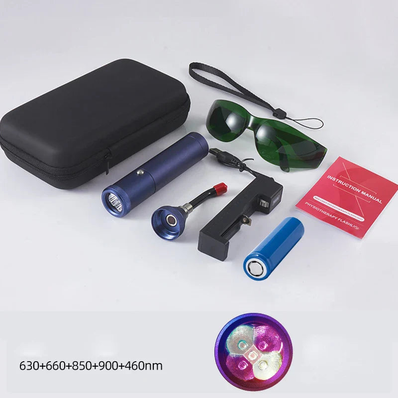 3-in-1 Red Light Therapy Wand Infrared & Blue Light Blue