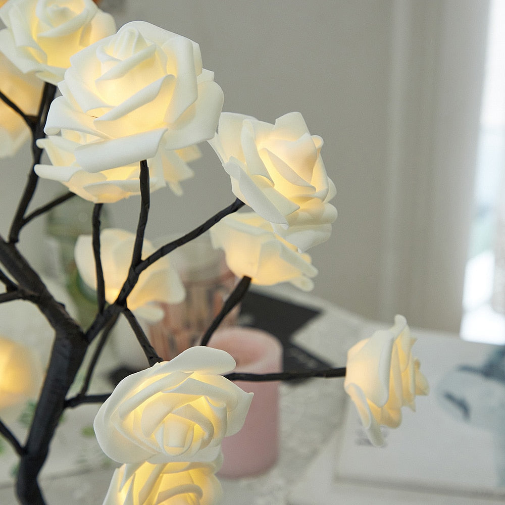 Table Lamp Rose Flower Tree