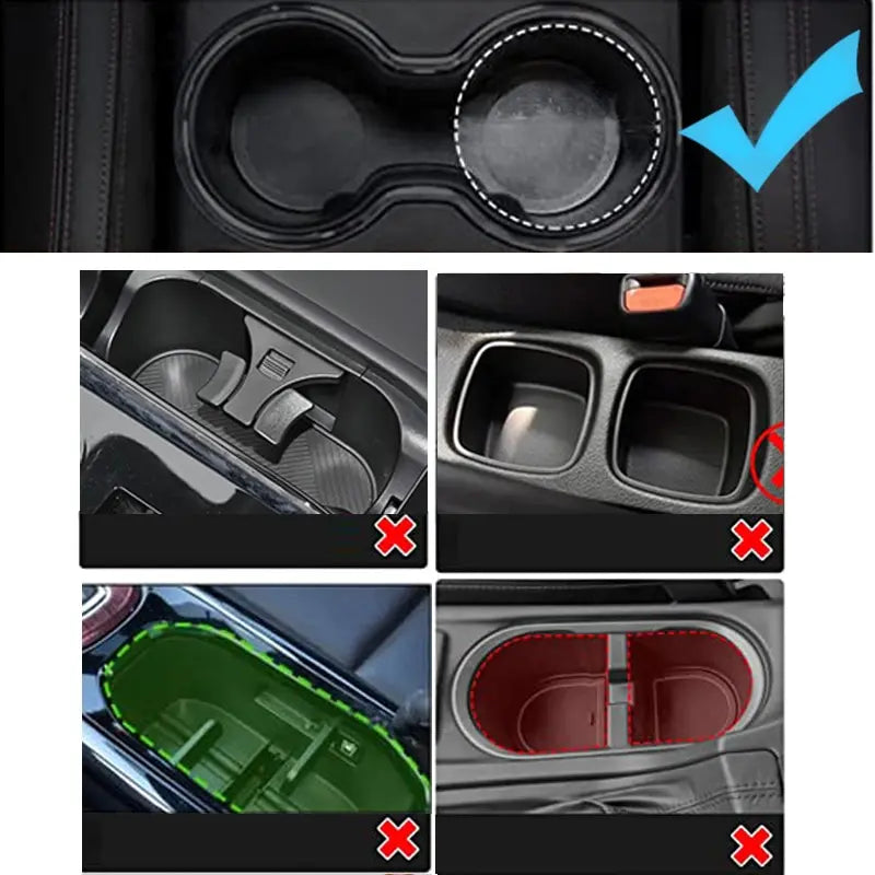 Car Cup Holder Expander Tray Detachable Food & Drink Tray Black