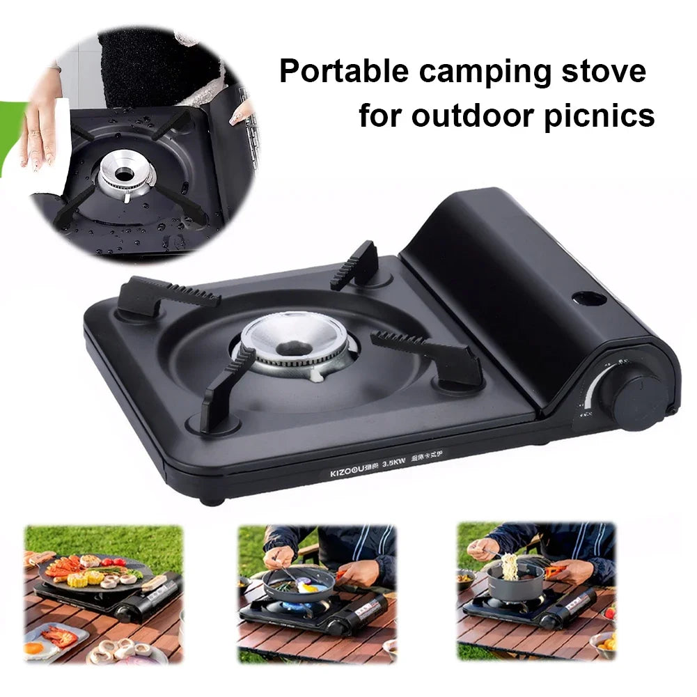 Single-Burner Camping Gas Stove Black