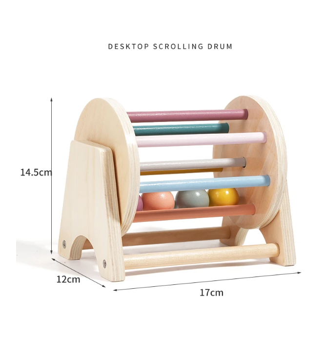 Montessori Wooden Spinning Infant Drum