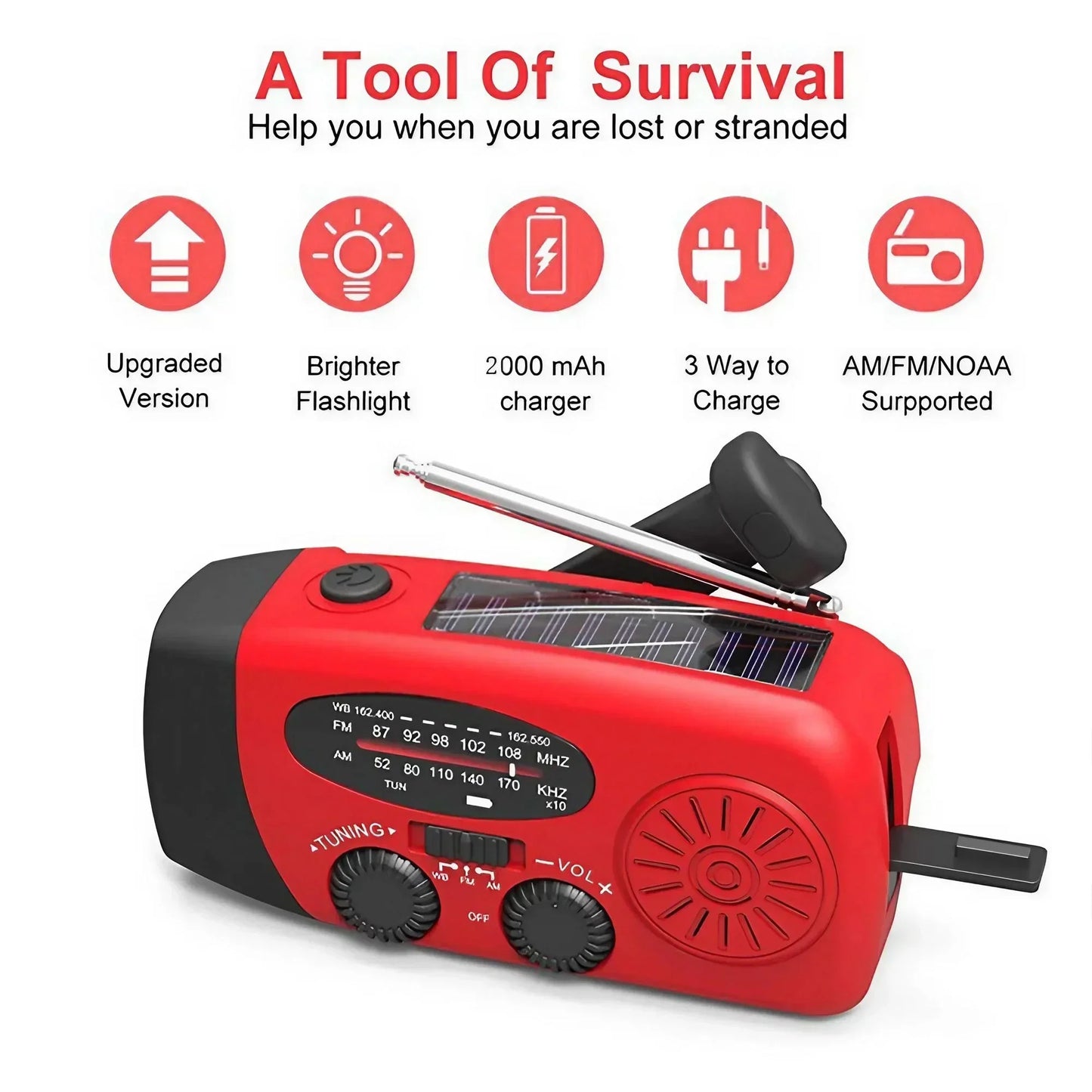 Emergency Hand-crank Solar Radio