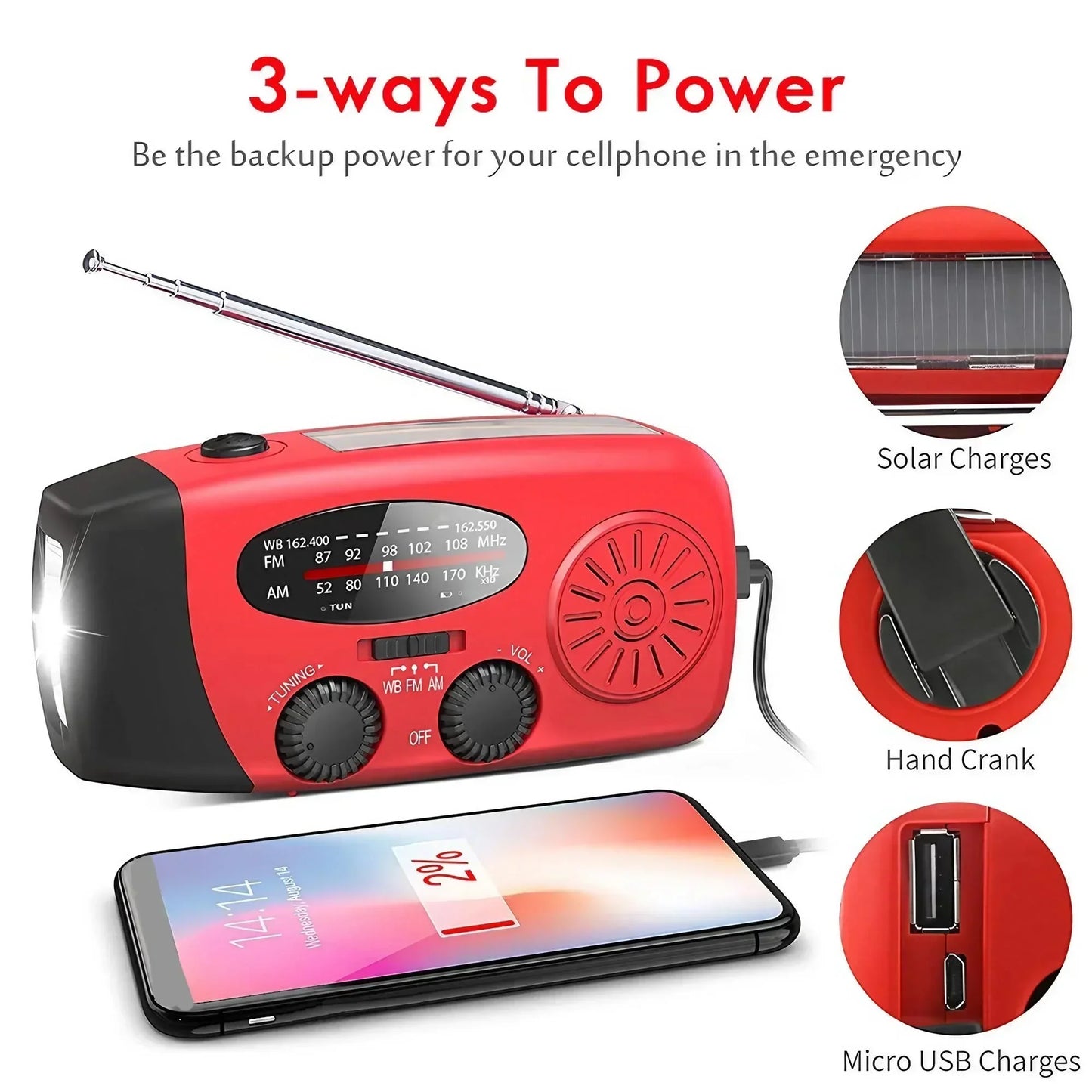 Emergency Hand-crank Solar Radio
