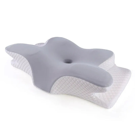 Butterfly Memory Foam Pillow Neck Support Grey